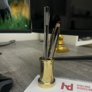 Handcrafted Brass Pen Holder – Elegant Desk Organizer for Office & Home