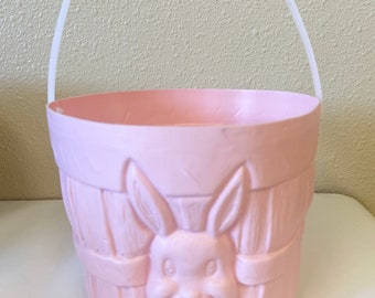 Vintage Easter General Foam Plastic Blowmold Bunny Basket