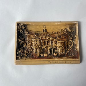 Rare Vintage Plaster Wall Hanging of The Home of Charles Dickens  | 3D Relief
