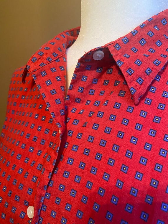 Vintage Gap Clothing Co. Red Button Up Blouse Shi… - image 6