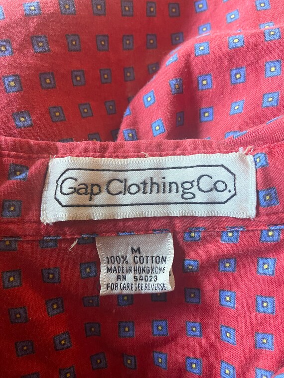 Vintage Gap Clothing Co. Red Button Up Blouse Shi… - image 5