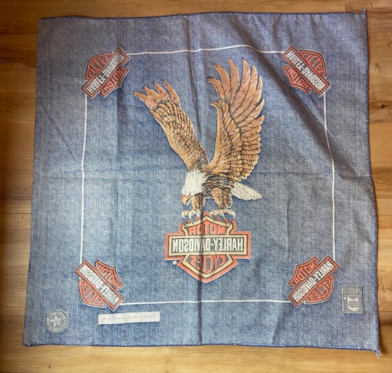 Bandana Vintage Brodé Aigle Et Flammes - Look Rétro Authentique