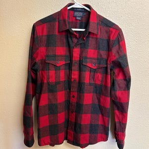 Pendleton Men’s Scout Plaid Long-Sleeved Shirt | Wool Blend | Size Small