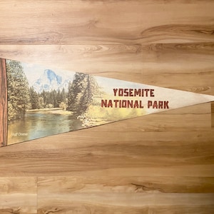 Vintage Yosemite National Park Half Dome Felt Pennant