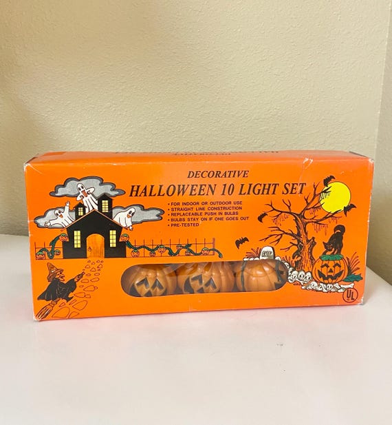 Vintage Halloween Pumpkin Light String Set Home Decor