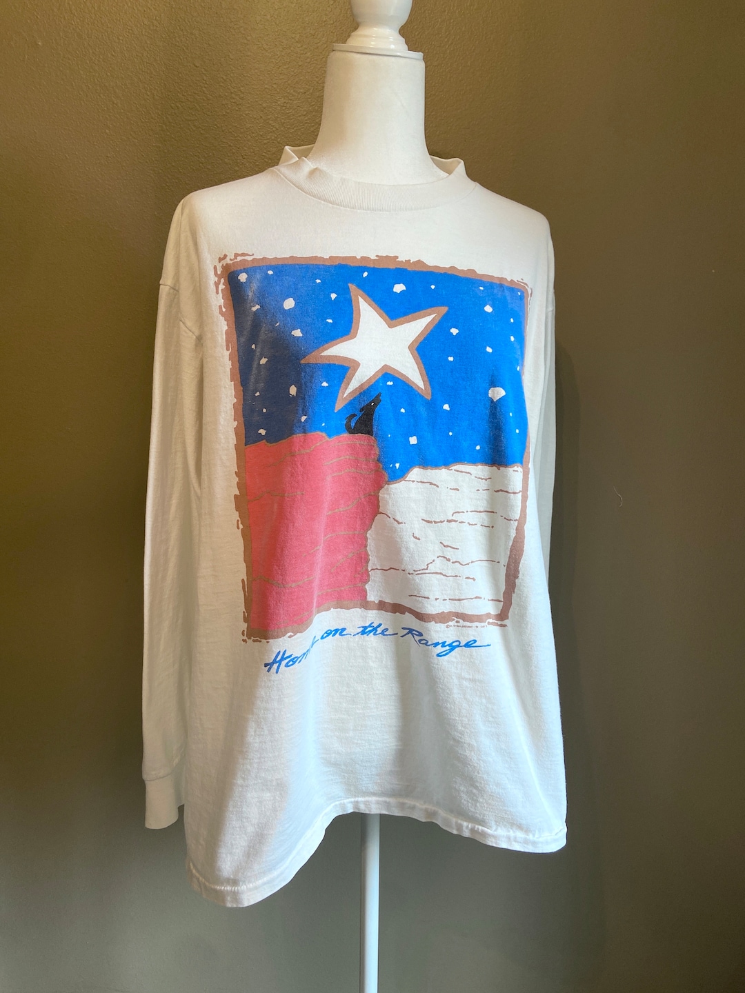 90s Texas Flag Long Sleeve T-shirt Xlarge - Etsy