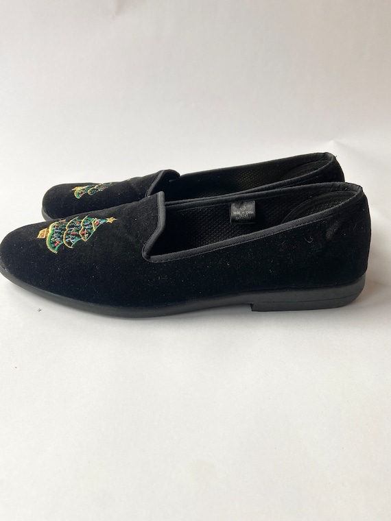 Vintage 90s Christmas Velvet Shoes | Size 10 - image 4