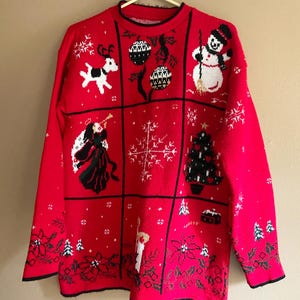 90’s Christmas Sweater | Knit Holiday Party Sweater | Size XL