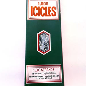 Vintage Christmas Tinsel | In-Box Vintage Christmas Tree “Icicles” Decor