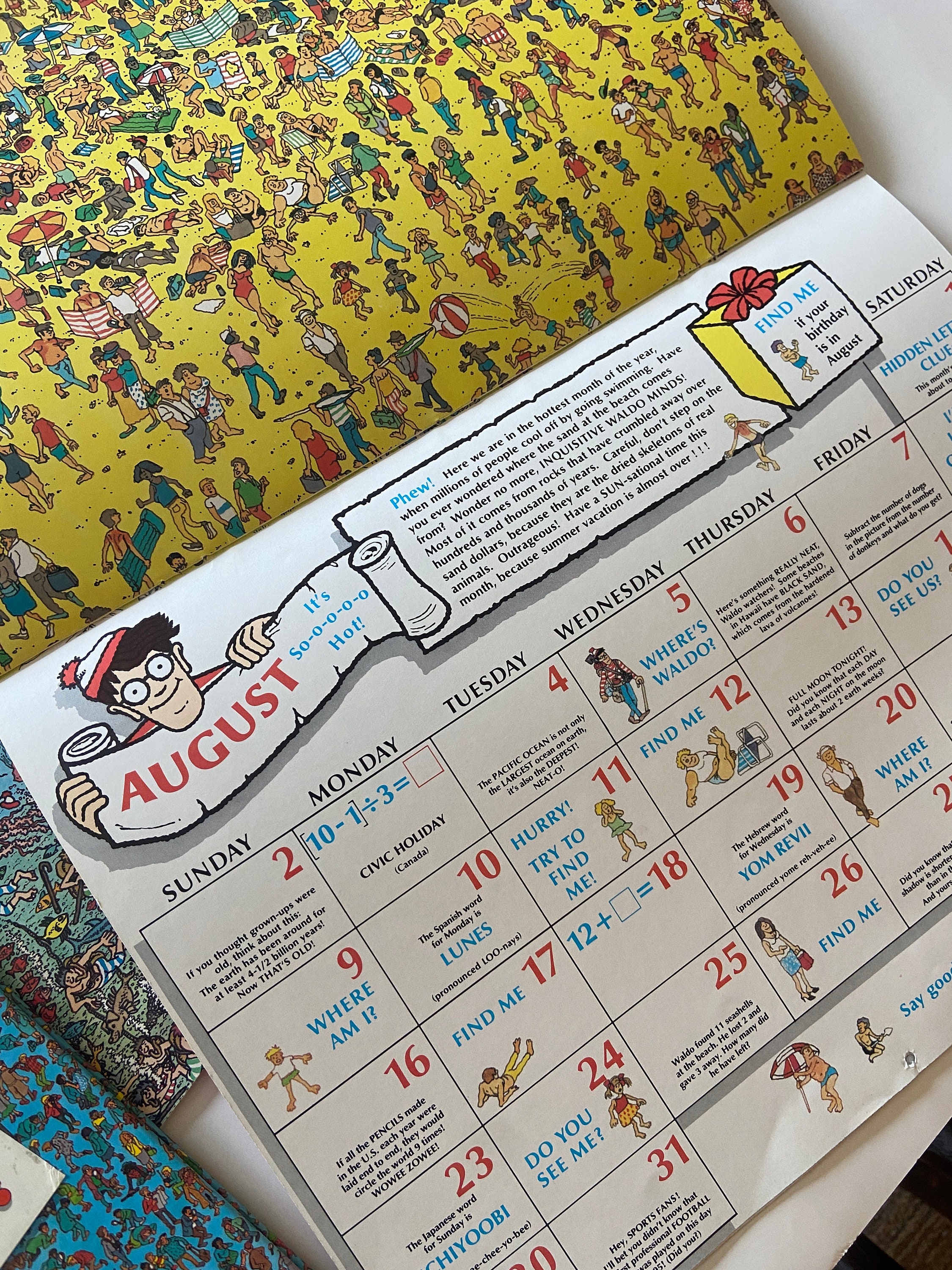 1992 Wheres Waldo Calendars and 1993 Mini Book Etsy