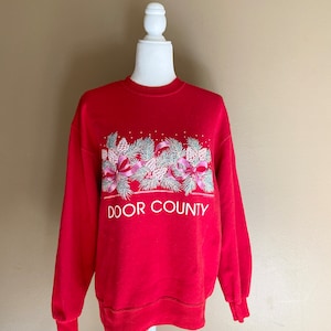 90’s Christmas Door County Wisconsin Sweatshirt | Size Large