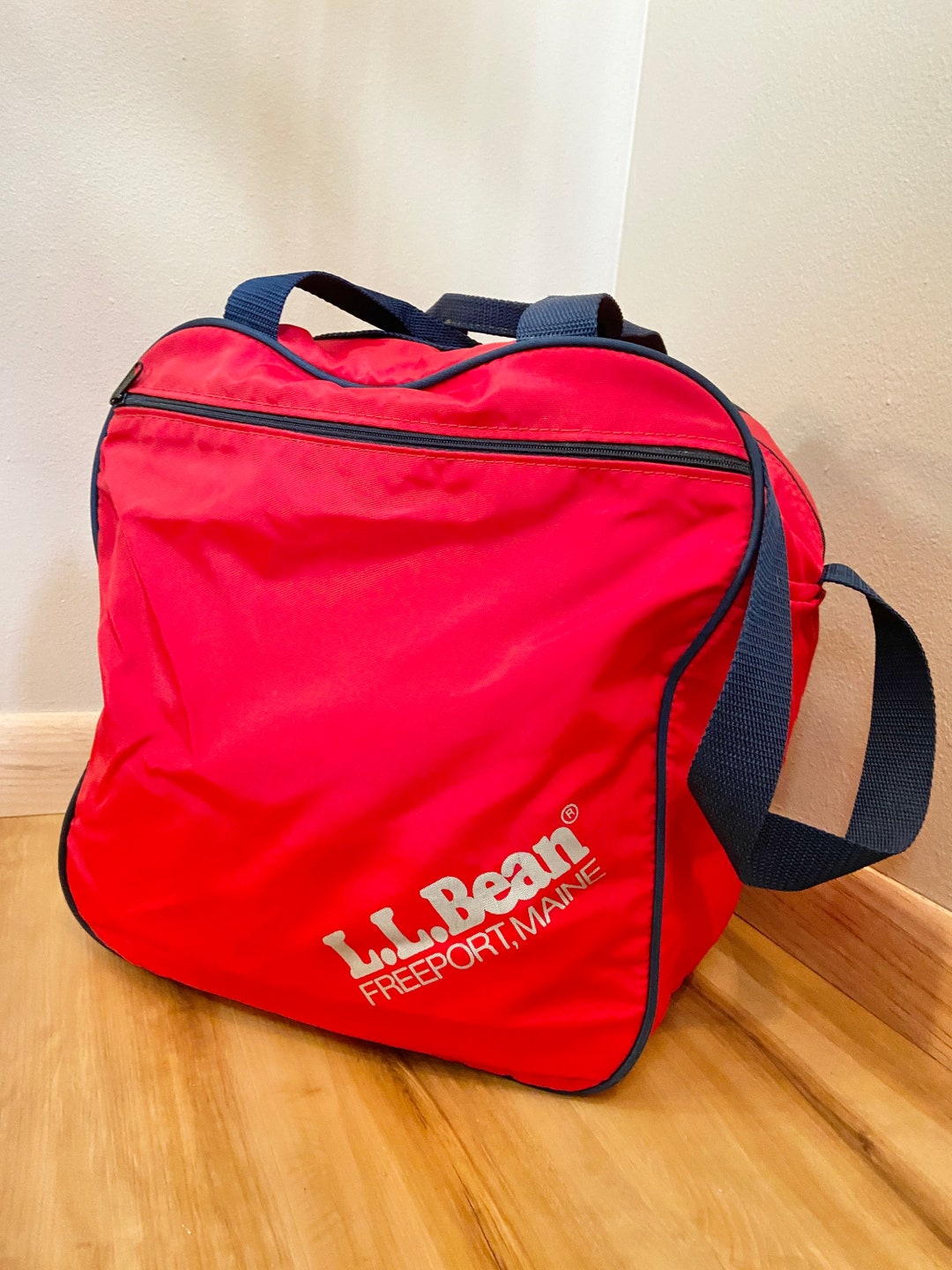 Vintage L.L. Bean Red and Blue Duffle Bag 80s L.L. Bean Travel Luggage Etsy