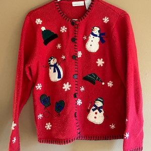 90’s Christmas Sweater | Knit Holiday Party Sweater | Size Medium