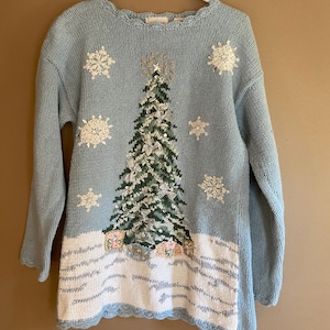 90’s Christmas Sweater | Knit Holiday Party Sweater | Size XS