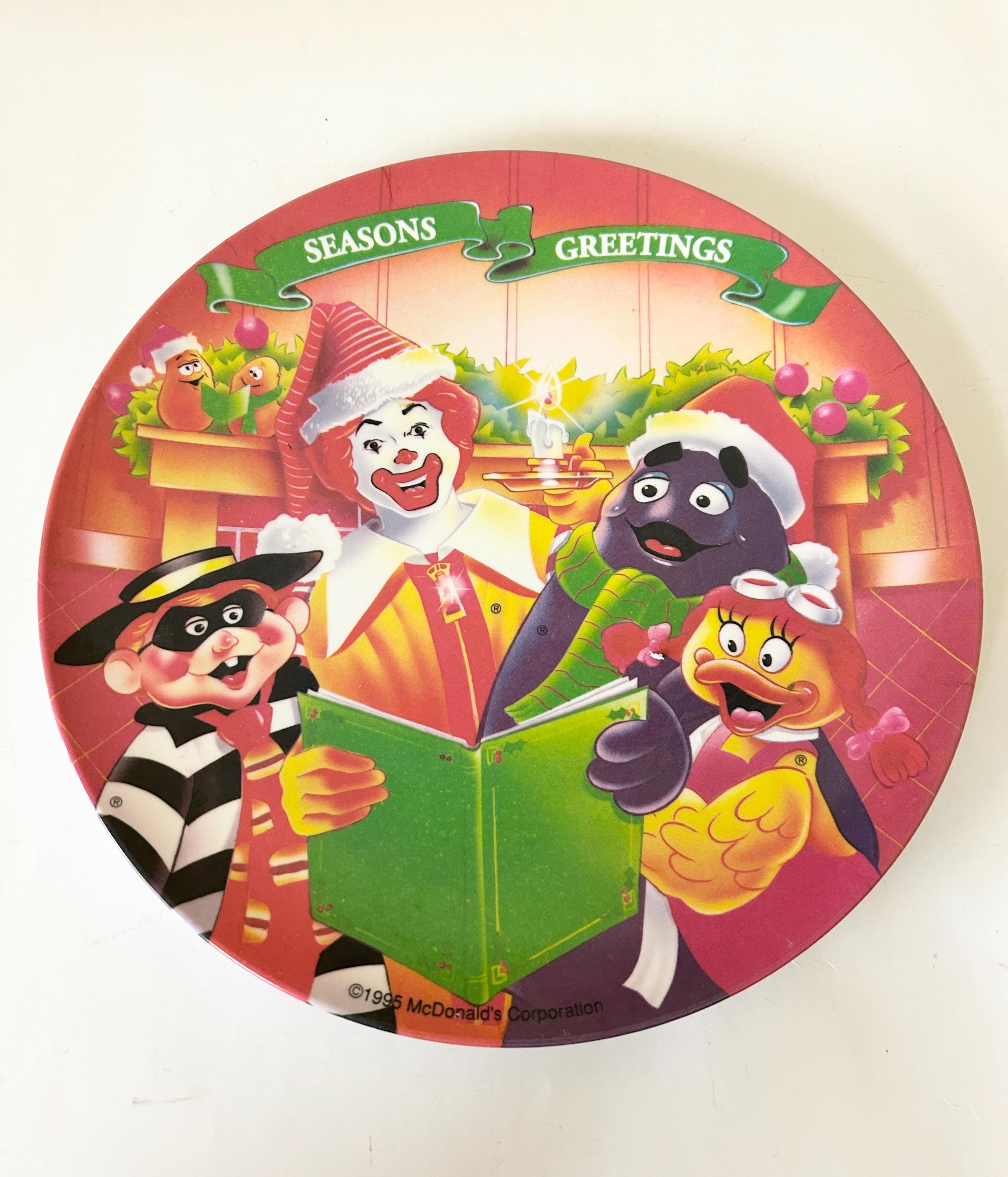 Vintage McDonalds Christmas Plastic Plate 90's Christmas Nostalgia