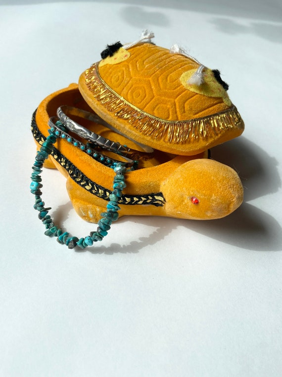 Vintage Orange Turtle Jewelry Trinket Box | Flocke