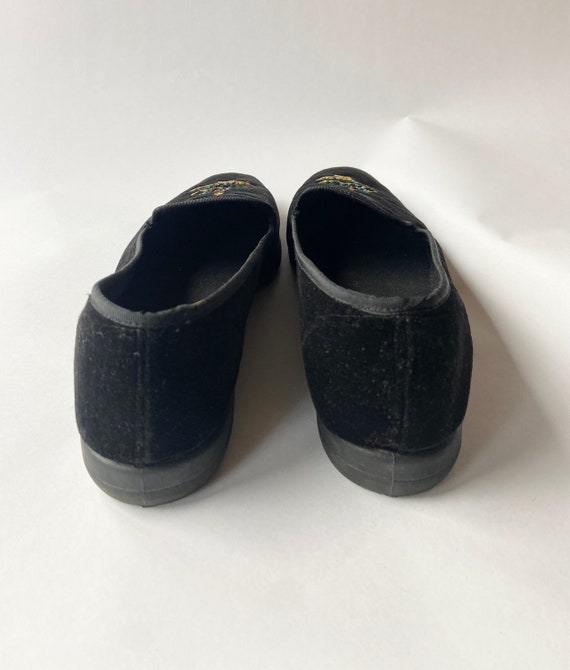 Vintage 90s Christmas Velvet Shoes | Size 10 - image 5