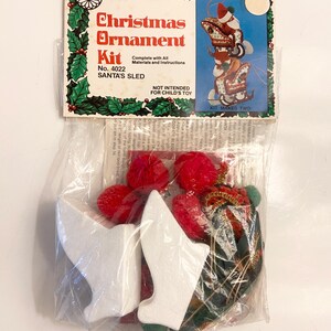 Vintage Santa Sleigh Christmas Ornament DIY Kit