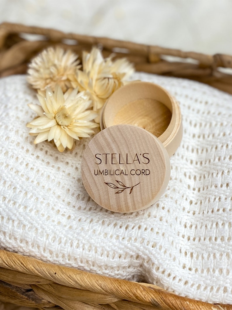 Personalized umbilical cord box, mini cassette with name, natural gift for new mother image 10