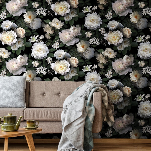 Photographic Floral Peel and Stick Wall Mural | Removable wallpaper | Renter Friendly | accent wall | Washable wallpaper |