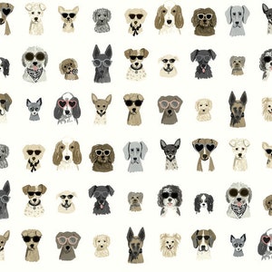 Cool Dogs Grey wallpaper Peel and Stick Removable wallpaper Renter Friendly accent wall Washable wallpaper Repositionable. image 1