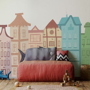 Little Paris wallpaper Mural Peel and Stick wallpaper,Removable wallpaper,Renter Friendly,safe for baby,accent wall,nursery room,