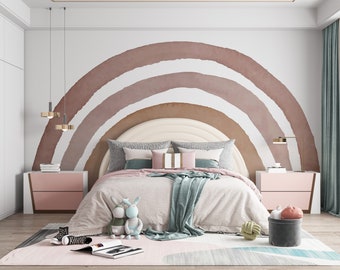 Boho Regenbogen Tapete Wandbild Peel and Stick Tapete, abnehmbare Tapete, mieterfreundlich, sicher für Baby, Akzentwand, Kinderzimmer,