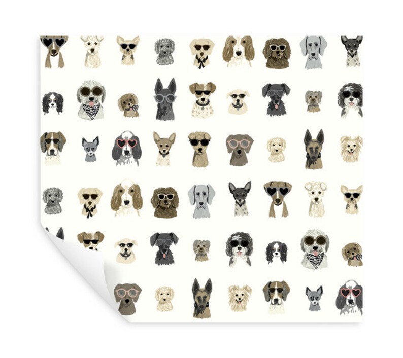 Cool Dogs Grey wallpaper Peel and Stick Removable wallpaper Renter Friendly accent wall Washable wallpaper Repositionable. image 3