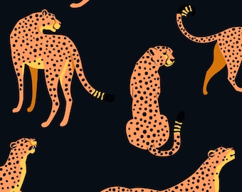 Big Cat Cheetah tapet, självhäftande | Avtagbar tapet | Hyresgästvänlig | accentvägg | Tvättbar tapet | Flyttbar.