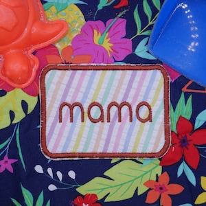 Mama Name Tag Embroidered Patch, Sew On Cute Accessory Decal Clothes, Backpacks, Hats, Bags