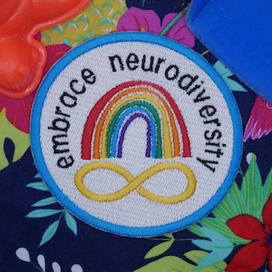 Neurodiversity - Embroidered Patch Badge  Sew On Patch for Clothes, Backpacks, Hats, Bags