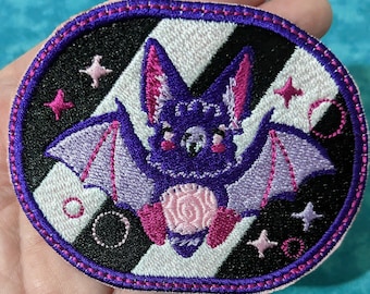 Bat Machine Embroidered Patch for Clothes, Backpacks, Hats, Bags
