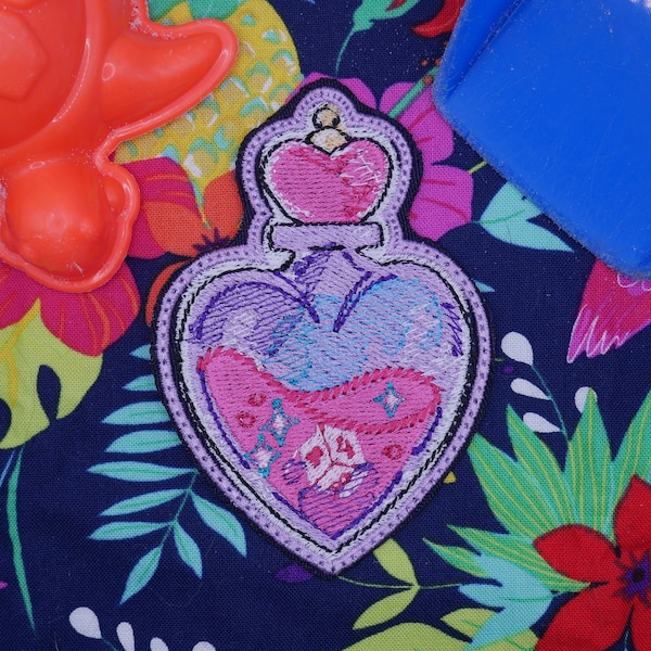 Love Potion Machine Embroidered Patch, Sew On Embroidery Accessory for Clothes, Backpacks, Hats, Bags, etc.