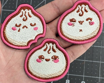 Cute Dumpling Embroidered Patch, Sew On Patches for Jacket, Patches for Backpacks, Patches for Hats, Patches for Jeans