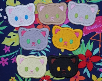 Kitty Cat Machine Embroidered Patch,  Sew On Patch for Clothes, Backpacks, Hats, Bags