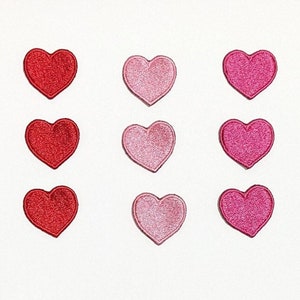 Three Cute Small Hearts Machine Embroidered Patches, Set of (3), Iron On Sew On Patch for Clothes, Backpacks, Hats, Bags, Jackets