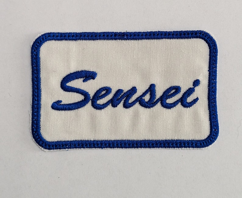 Sensei Lettering Sensei Name Tag Patch Machine Embroidered Sew on Name Badge - Etsy