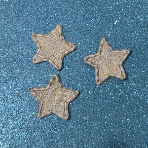 Three Cute Small Colorful Silver Star Embroidered Patches, Set of (3), Iron On, Sew On Patch for Clothes, Backpacks, Hats, Bags, Jackets