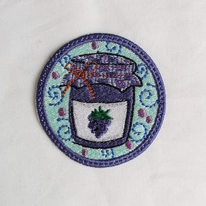 Cute Berry Jam Jelly Preserve Machine Embroidered Patch, Strawberry and Blackberry Sew On Patch for Clothes, Backpacks, Hats, Bags