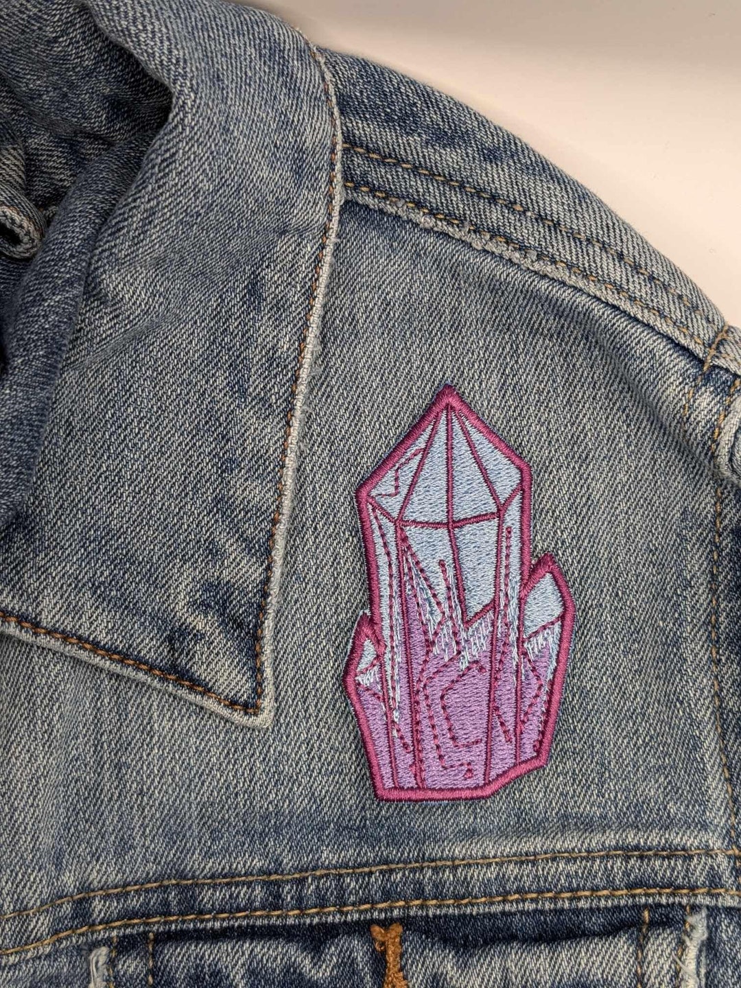 Purple Crystal Patch Machine Embroidered Sew on Patch - Etsy