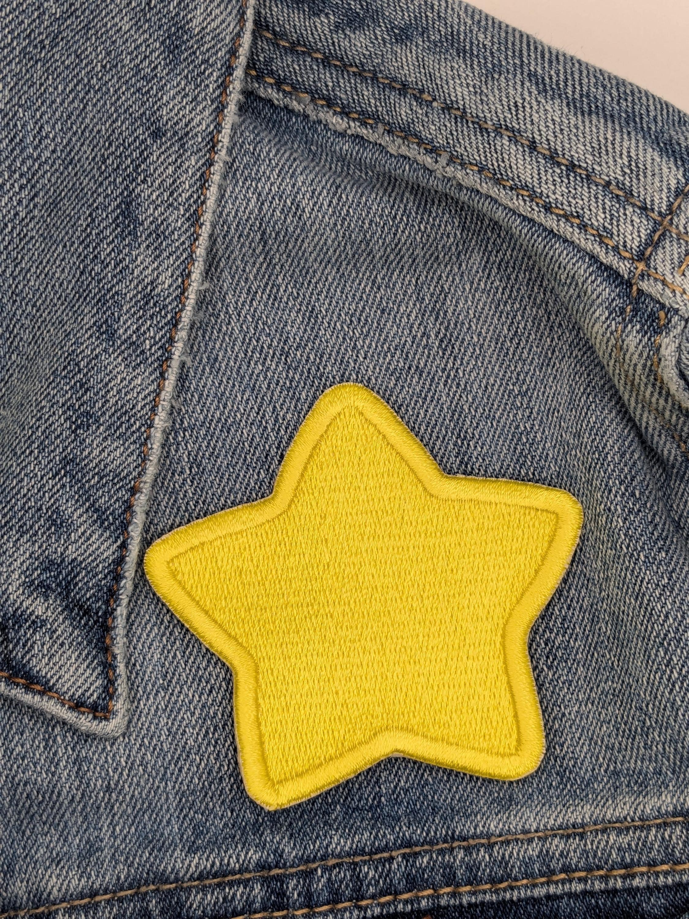 Yellow star patch Machine embroidered sew on patch