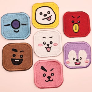 BT21 BTS X Line Friends Inspired Patch Sew On Koya, RJ, Chimmy, Tata, Embroidered Patches