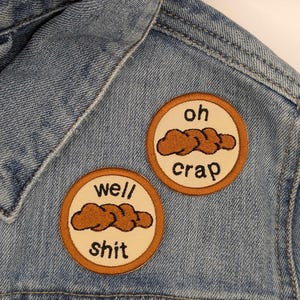 Naszywka z odznaką zasługi kupy O cholera No cholera Zabawny prezent do przyszycia na kurtkach, torbach, czapkach i ubraniach