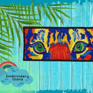 Rainbow Tiger Machine Embroidered Patch  Sew On Clothes, Backpacks, Hats, Bags