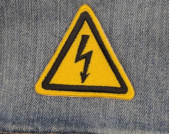 Écusson brodé haute tension à coudre sur des chapeaux, des sacs, des vêtements et des vestes