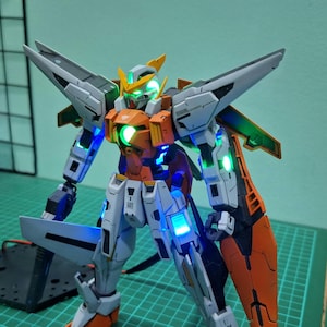 Custom 1/100 Gundam Kyrios with LED Lighting | Handcrafted Gunpla Display Model | USB Powered | MG size
