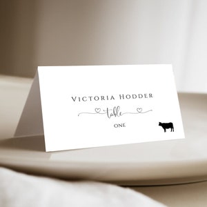 Minimal Wedding Place Cards, Place Card Template, Wedding Place Card Template, Table Name Cards, Table Name Tags, Modern Minimalist, FPGH