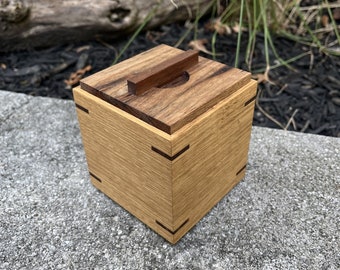 Watch Box in Quarter Sawn White Oak and Spalted Pecan