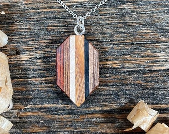 Handcrafted Boho Wood Necklace, Anniversary Gift, Slim and Lightweight, Gift for Her, Birthday, Unique Jewelry, Handmade, USA. Mothers day