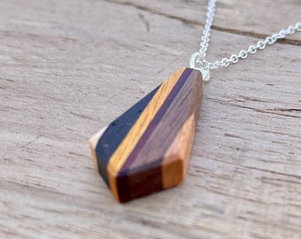 Handcrafted Boho Wood Necklace, Anniversary Gift, Slim and Lightweight, Gift for Her, Birthday, Unique Jewelry, Handmade, USA.Mothers Day
